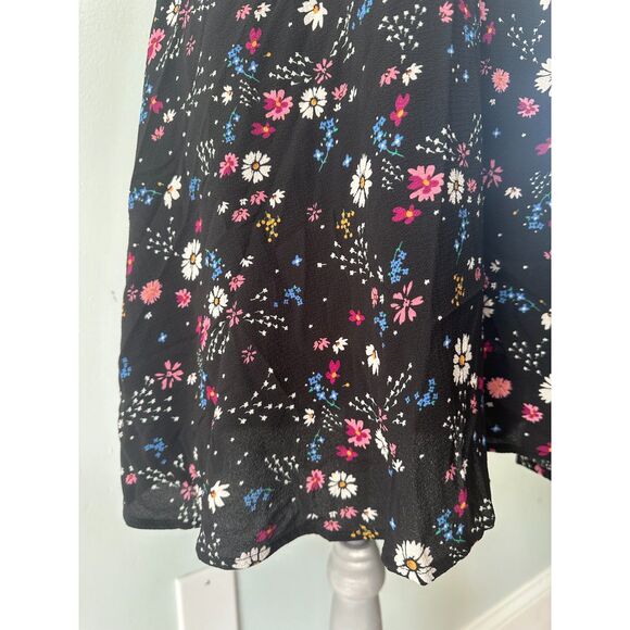 Xhilaration Black Ruffle Floral Short Sleeve Dress size M - Picture 6 of 10